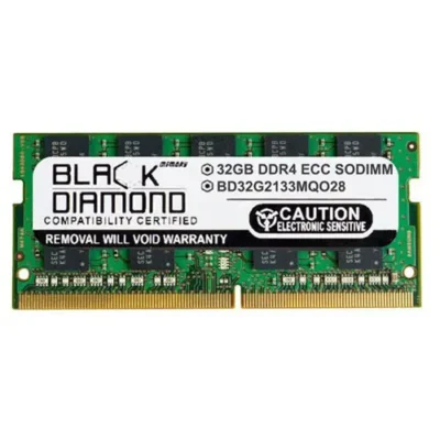 BD32G2133MQO28 – Black Diamond 32GB DDR4-2133 MHz PC4-17000 Non-ECC Unbuffered CL15 260-Pin SODIMM 1.2V 2Rx8 Memory Module